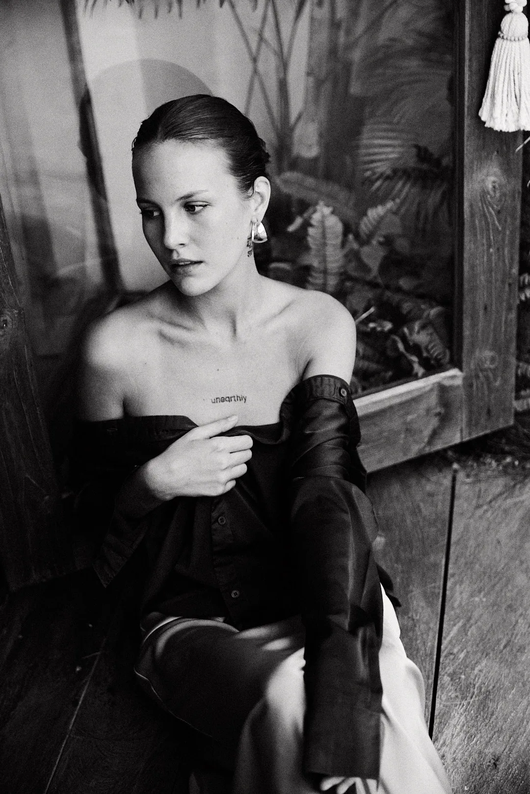 Studio fashion modeling with professional lighting