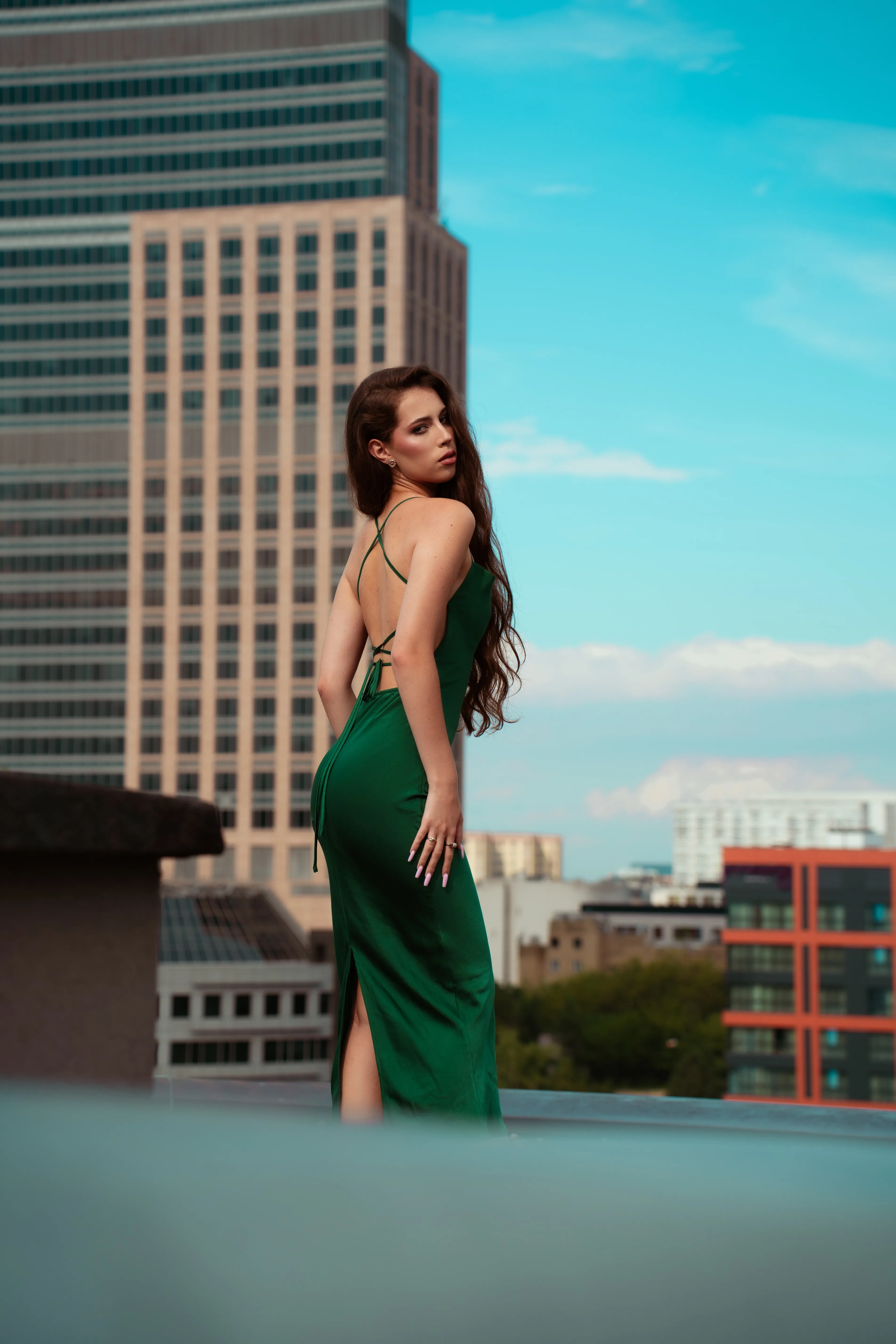 Outdoor fashion photography with natural lighting and environment