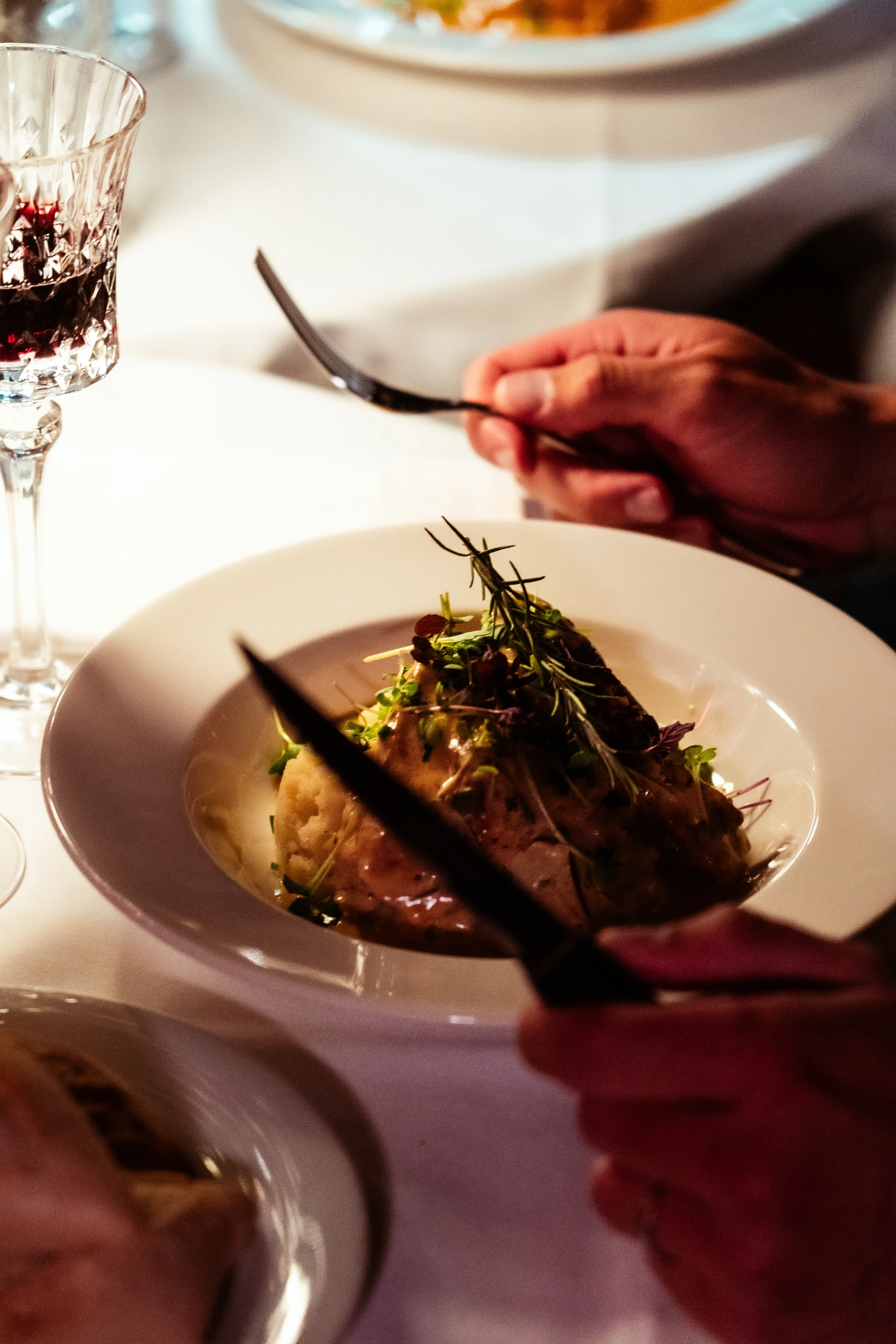 Professional restaurant photography with elegant interior design