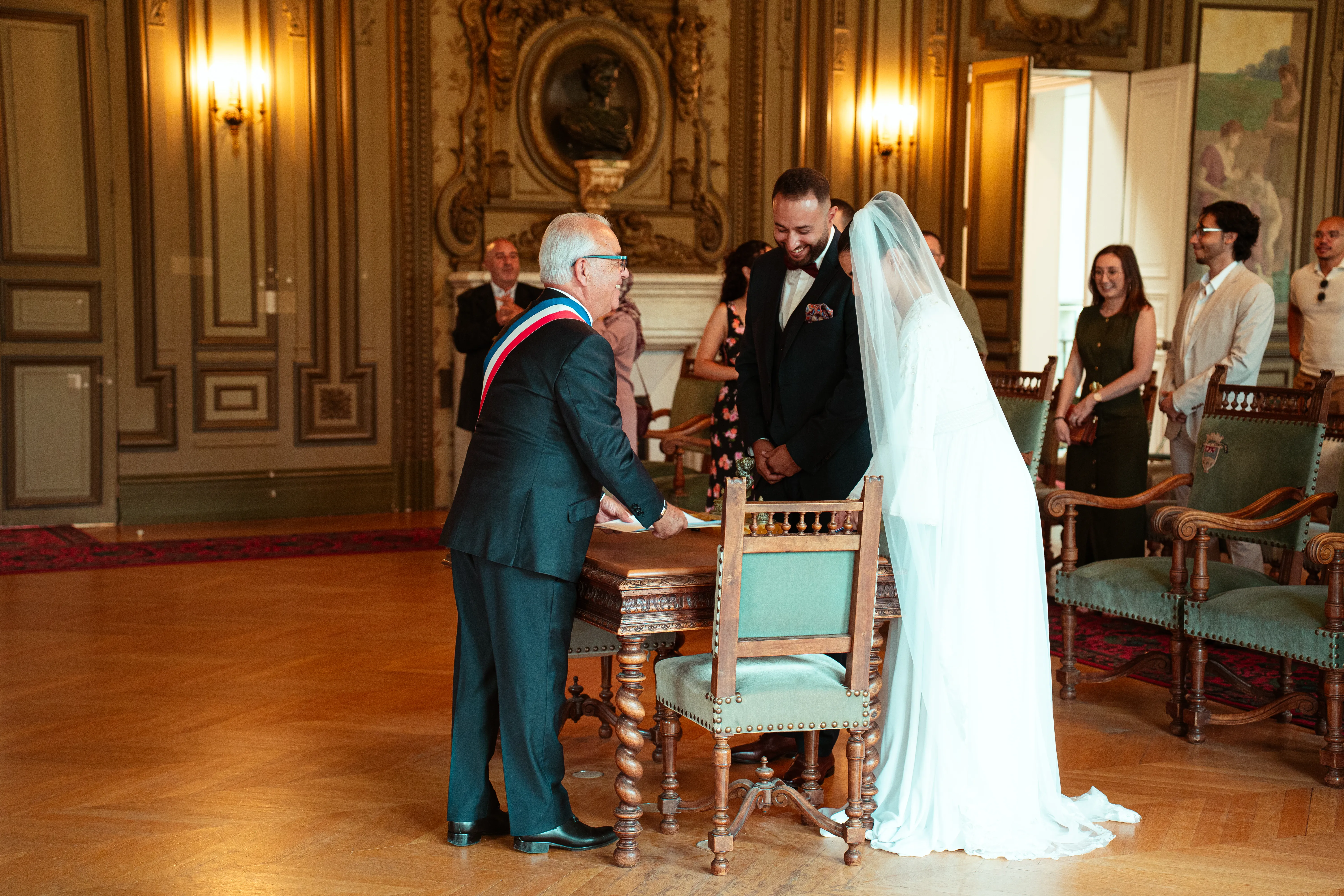 Wedding ceremony photography with romantic atmosphere