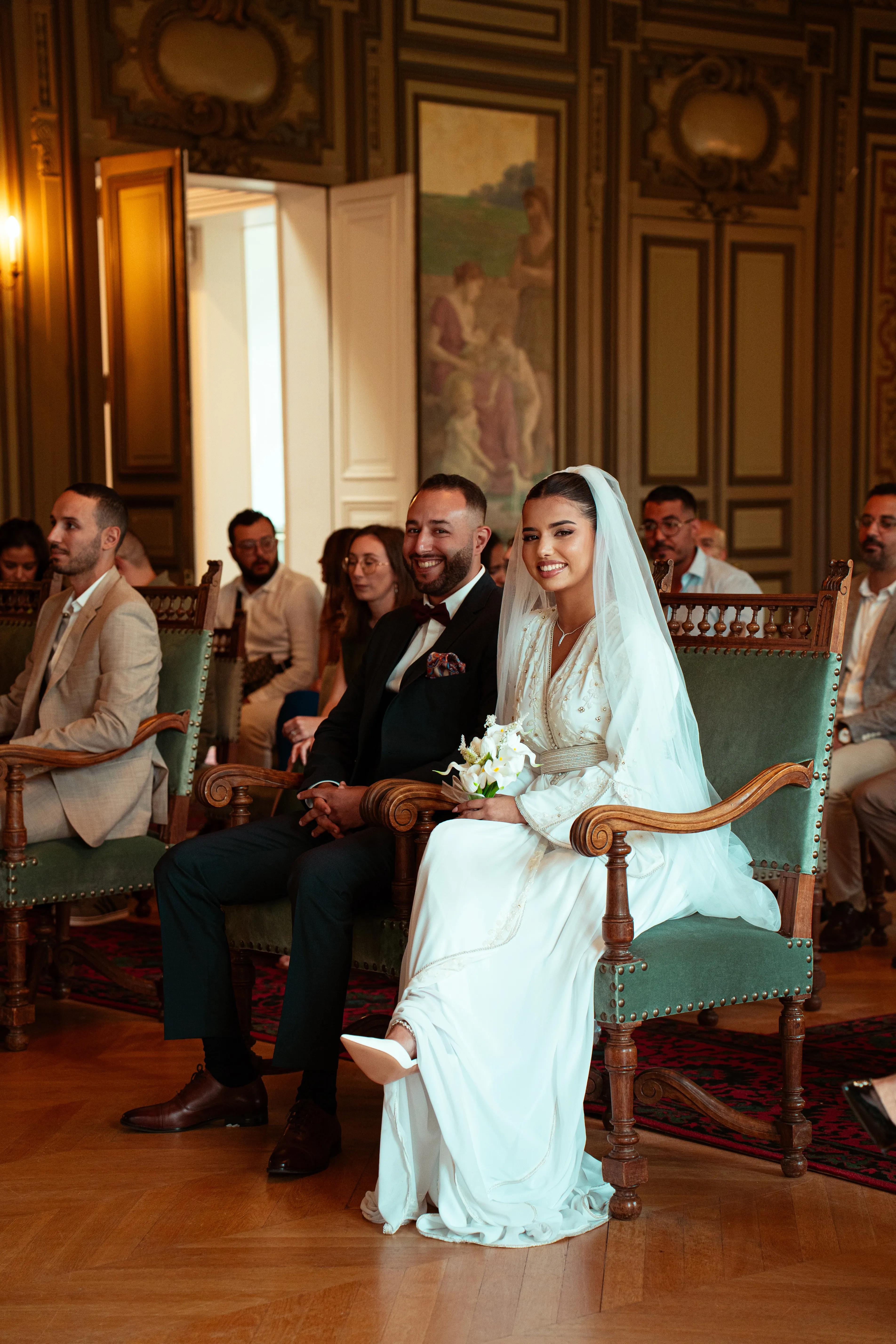 Wedding detail photography with beautiful floral arrangements