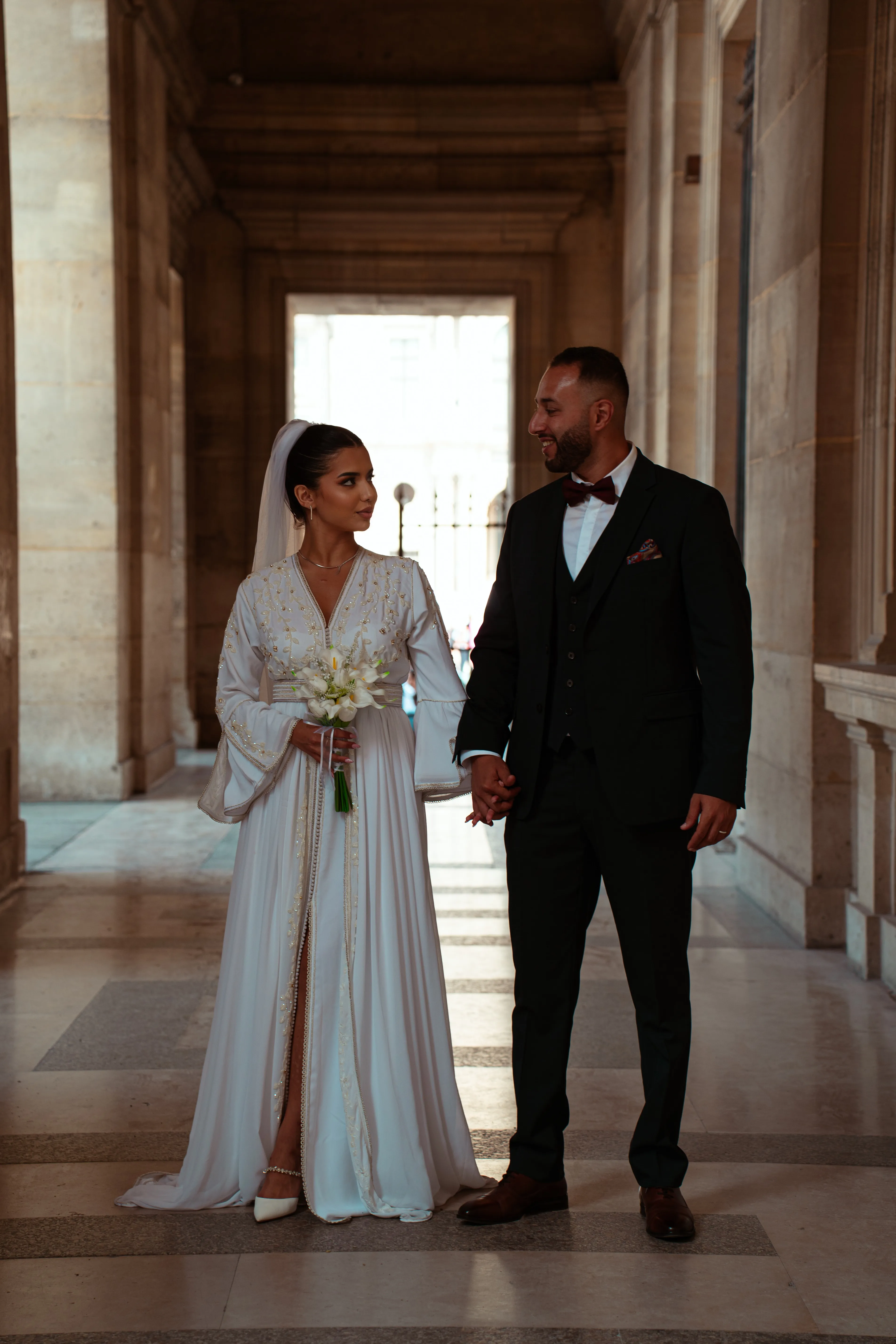 Romantic wedding couple portrait photography