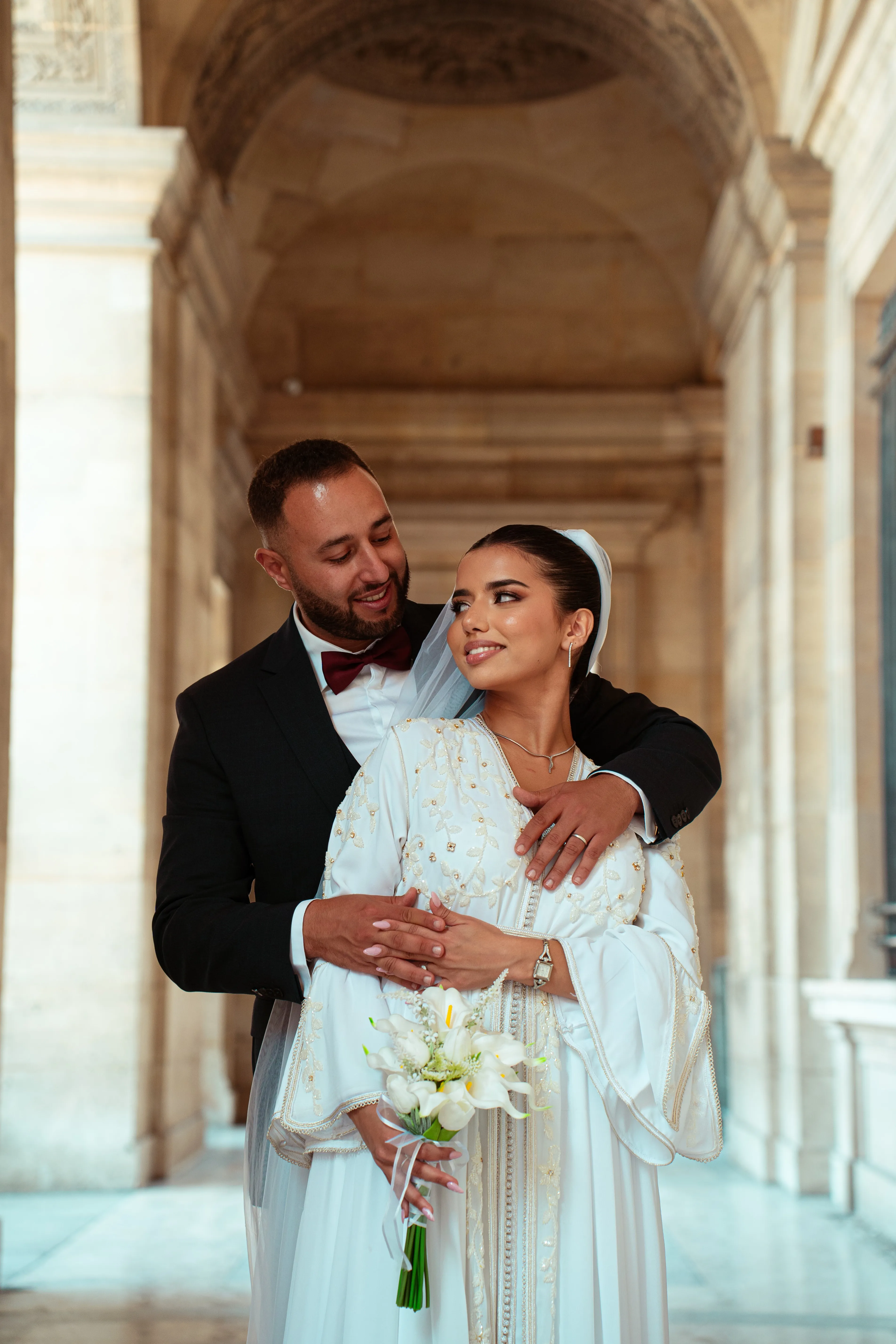 Romantic wedding couple portrait photography